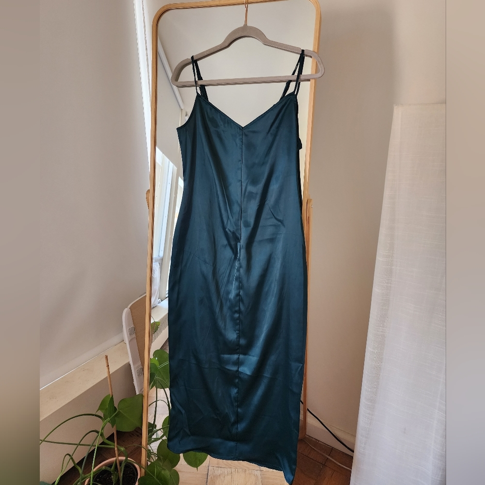 Emerald Green Slip Midi Dress
